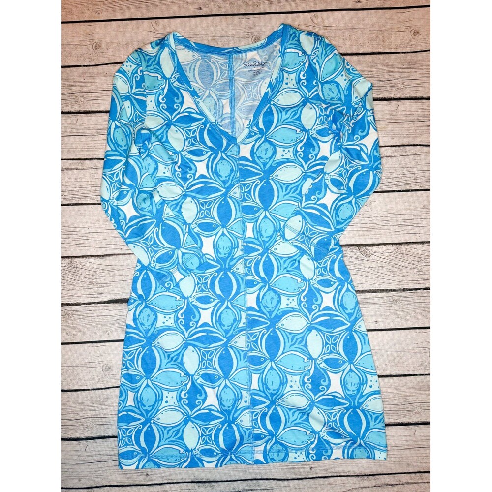 Lilly Pulitzer Ariel Blue What A Racquet Shift Dress Size XS